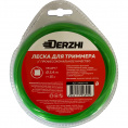 Маленькое фото товара - Леска для триммеров квадратная DERZHI 2,4мм, 15м, блистер (1/80) 24015-02 (зеленая). Вариант №1
