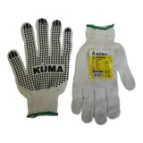 Перчатки KUMA с ПВХ 5н, 7,5 класс (точка) стандарт, зеленая окантовка, размер М (10/250) 112011