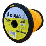 Леска для триммеров круглая KUMA 3,0мм, 250м (желтая)