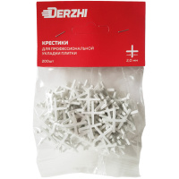Фото товара - Крестик DERZHI для кафеля пластиковый 2,0 мм (200 шт) (1/500) 383-02-20