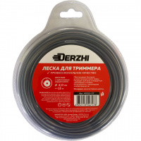 Фото товара - Леска для триммеров с нейлоновым сердечником круглая DERZHI 4,0мм, 15м, блистер (1/40) 40015-07