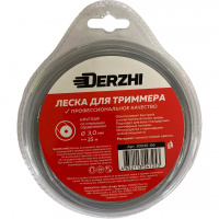 Фото товара - Леска для триммеров со стальным сердечником круглая DERZHI 3,0мм, 15м, блистер (1/80) 30015-06